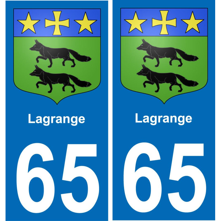 65 Lagrange placa etiqueta de registro de la ciudad