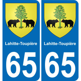 65 Lahitte-Toupière sticker plate registration city