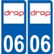06 Drap logo ville sticker autocollant plaque