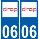 06 Drap logo ville sticker autocollant plaque