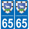 65 Lamarque-Pontacq placa etiqueta de registro de la ciudad