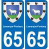 65 Pau autocollant sticker plaque immatriculation auto ville