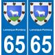 65 Pau autocollant sticker plaque immatriculation auto ville