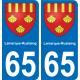 65 Lamarque-Rustaing sticker plate registration city
