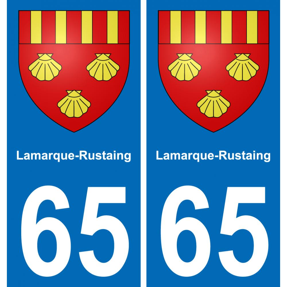 65 Lamarque-Rustaing sticker plate registration city