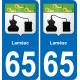 65 Laméac autocollant sticker plaque immatriculation auto ville