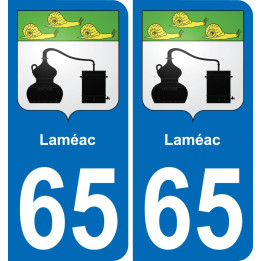 65 Laméac placa etiqueta de registro de la ciudad