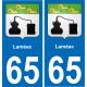 65 Laméac autocollant sticker plaque immatriculation auto ville