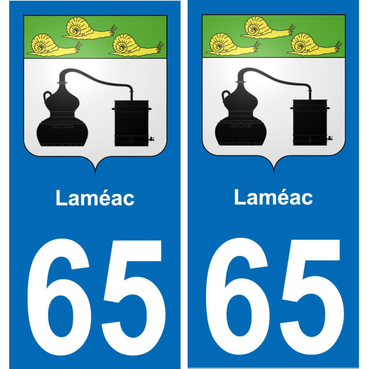 65 Laméac placa etiqueta de registro de la ciudad