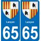 65 Pau autocollant sticker plaque immatriculation auto ville