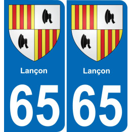 65 Lançon sticker plate registration city