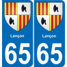 65 Lançon placa etiqueta de registro de la ciudad