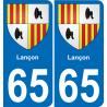65 Pau autocollant sticker plaque immatriculation auto ville