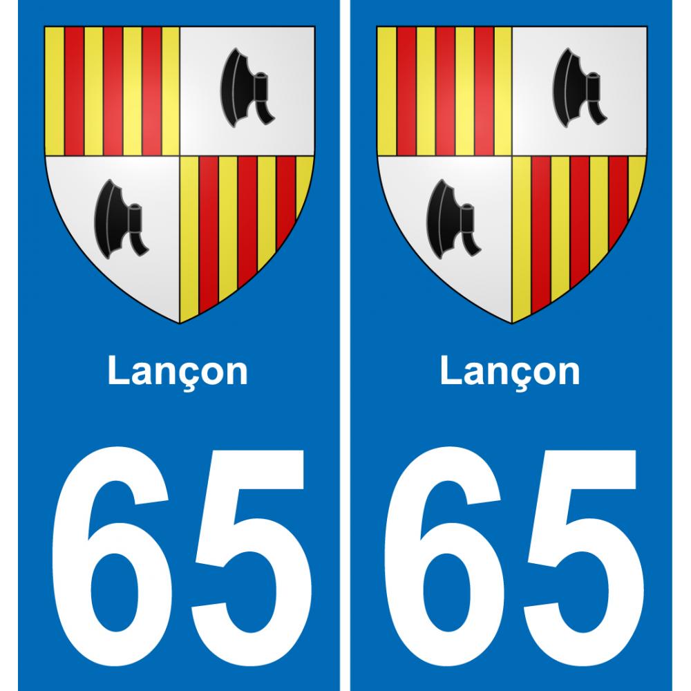65 Pau autocollant sticker plaque immatriculation auto ville