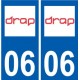 06 Drap logo ville sticker autocollant plaque