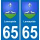 65 Lanespède sticker plate registration city