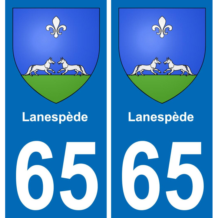 65 Lanespède sticker plate registration city