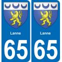 65 Pau autocollant sticker plaque immatriculation auto ville