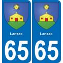 65 Pau autocollant sticker plaque immatriculation auto ville