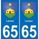 65 Pau autocollant sticker plaque immatriculation auto ville