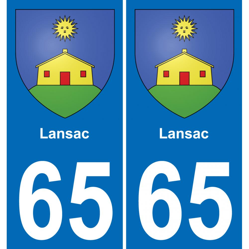 65 Lansac placa etiqueta de registro de la ciudad