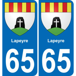 65 Lapeyre autocollant sticker plaque immatriculation auto ville