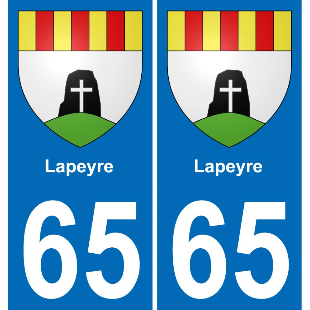 65 Lapeyre sticker plate registration city