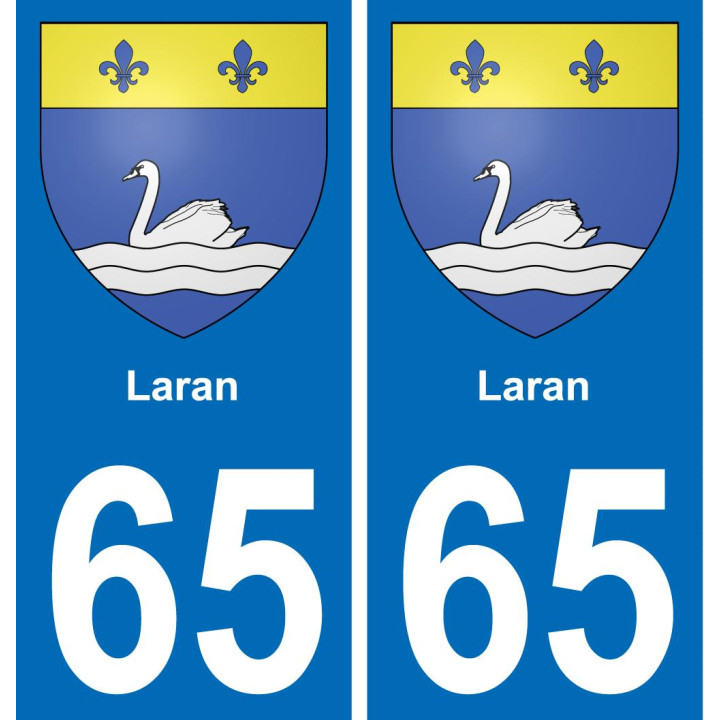 65 Laran autocollant sticker plaque immatriculation auto ville