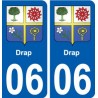 06 Drap ville sticker autocollant plaque