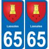 65 Lassales autocollant sticker plaque immatriculation auto ville
