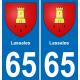 65 Pau autocollant sticker plaque immatriculation auto ville