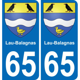 65 Lau-Balagnas autocollant sticker plaque immatriculation auto ville