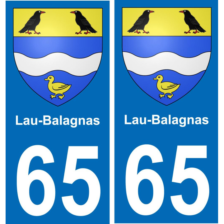 65 Lau-Balagnas autocollant sticker plaque immatriculation auto ville