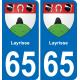 65 Pau autocollant sticker plaque immatriculation auto ville