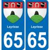 65 Layrisse autocollant sticker plaque immatriculation auto ville
