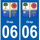 06 Drap ville sticker autocollant plaque