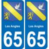 65 Les Angles placa etiqueta de registro de la ciudad