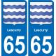 65 Lescurry sticker plate registration city