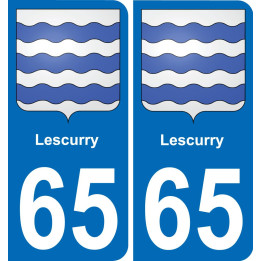 65 Lescurry placa etiqueta de registro de la ciudad