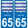 65 Lescurry sticker plate registration city