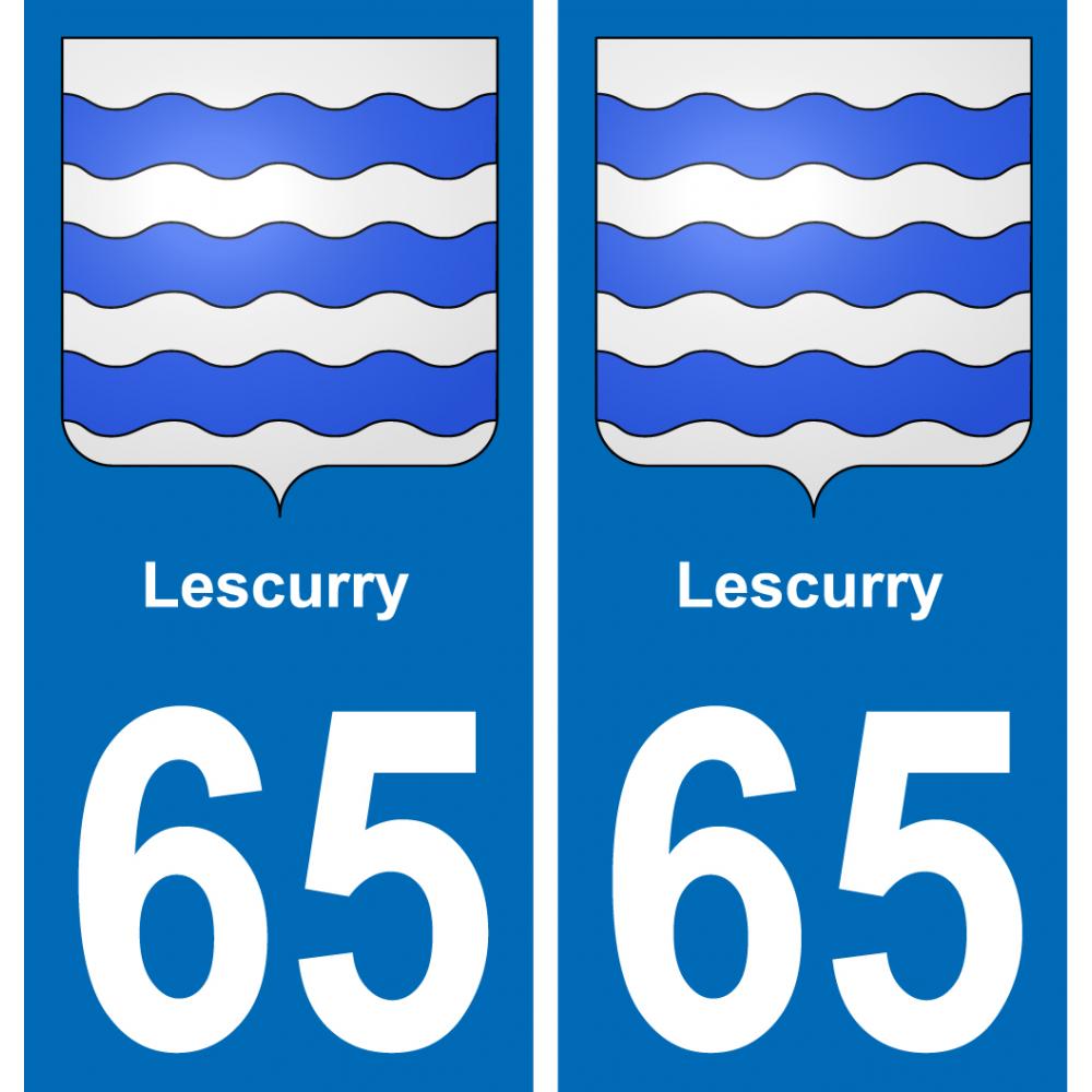 65 Lescurry sticker plate registration city