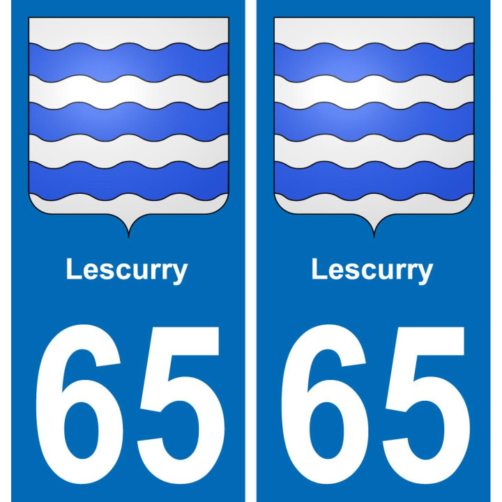65 Lescurry placa etiqueta de registro de la ciudad