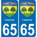 65 Pau autocollant sticker plaque immatriculation auto ville