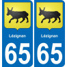 65 Lézignan placa etiqueta de registro de la ciudad