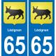 65 Lézignan sticker plate registration city