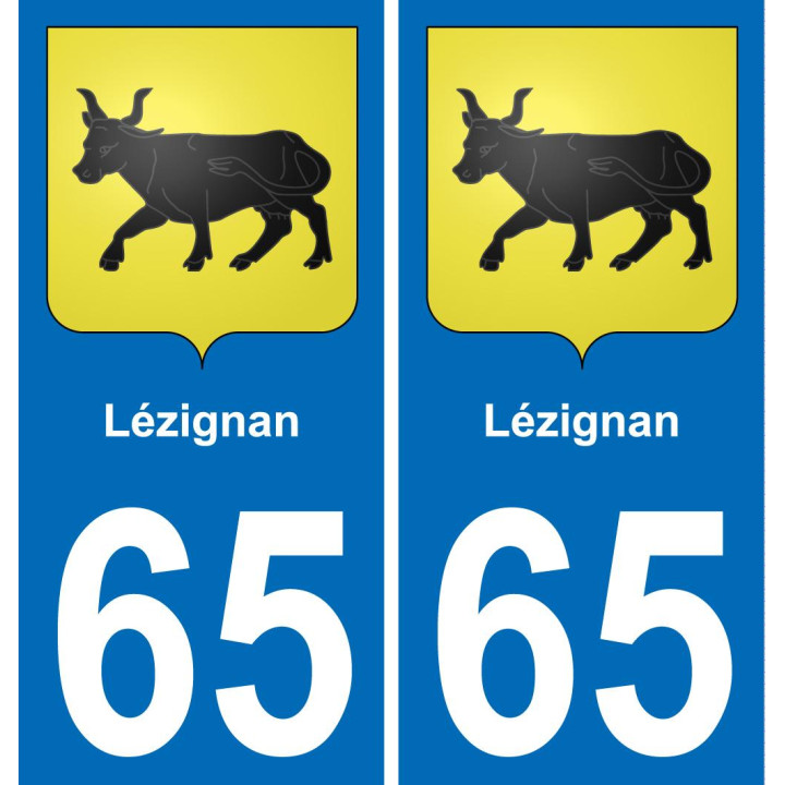 65 Lézignan placa etiqueta de registro de la ciudad