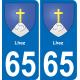 65 Lhez autocollant sticker plaque immatriculation auto ville