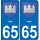 65 Liac sticker plate registration city