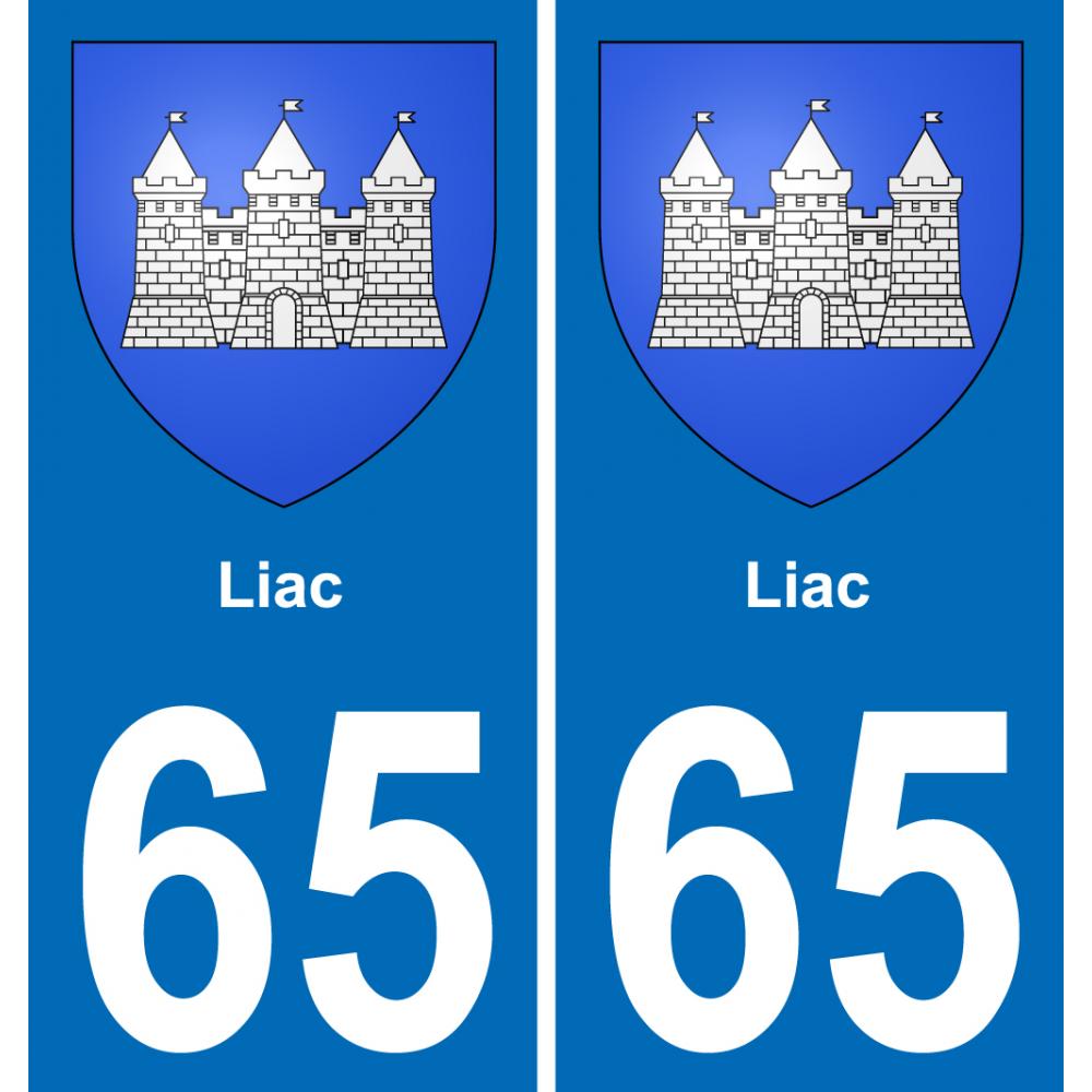 65 Liac placa etiqueta de registro de la ciudad