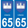 65 Libaros autocollant sticker plaque immatriculation auto ville